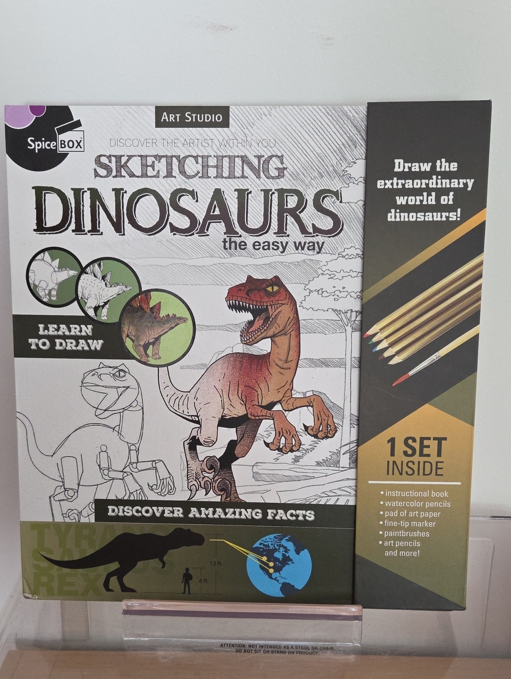 SpiceBox Art Studio Sketching Dinosaurs Kit